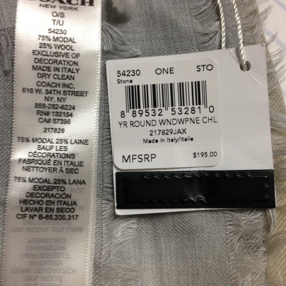 Coach Windowpane Challis Scarf - Picture 7 of 8